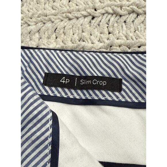 Talbots Slim Crop Chino Pants Women's Size 4P 4 Petite Blue Stretch JO3069 - Picture 3 of 9